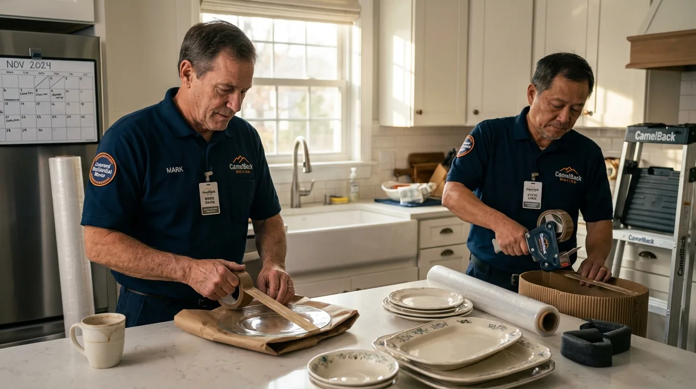 Professional crew packing kitchen dishware in Riverdale, NJ